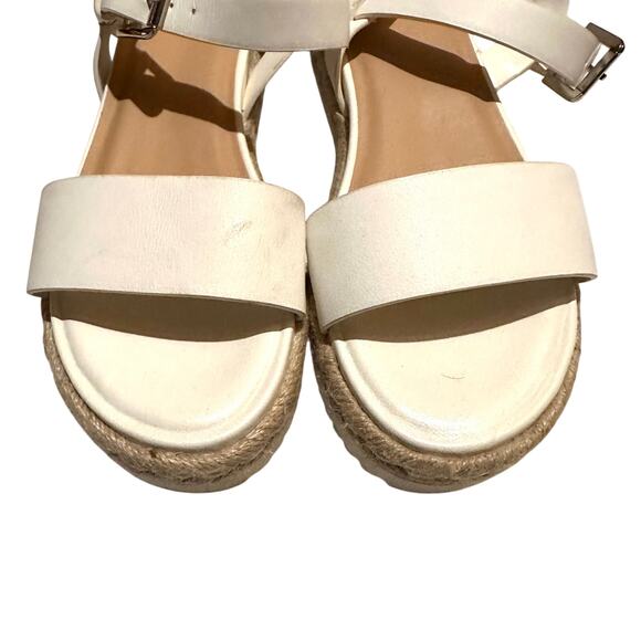 A New Day Off White Jute Stripe Platform Sandals Women's 8.5 - Picture 4 of 7
